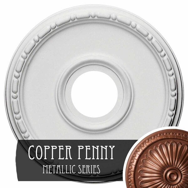 Ekena Millwork Medea Ceiling Medallion (Fits Canopies up to 5 3/8"), 16 1/2"OD x 3 7/8"ID x 1 1/2"P, Copper Penny CM16MECPS - main